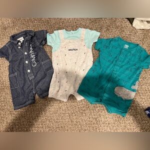 Bundle lot of 3 boys romper outfits 3-6 months